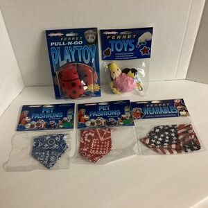 New Marshall ferret 3 bandanas & 2 toys